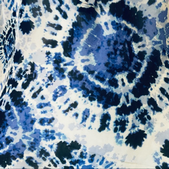 Aqua Tassle Cami Trapeze Top in Blue Tie Dye - Picture 2 of 8